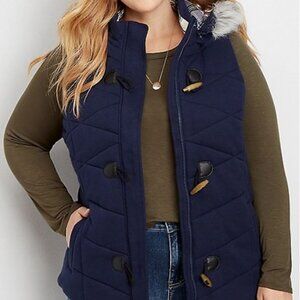 Maurices Hooded Puffer Vest w/ Toggle Buttons